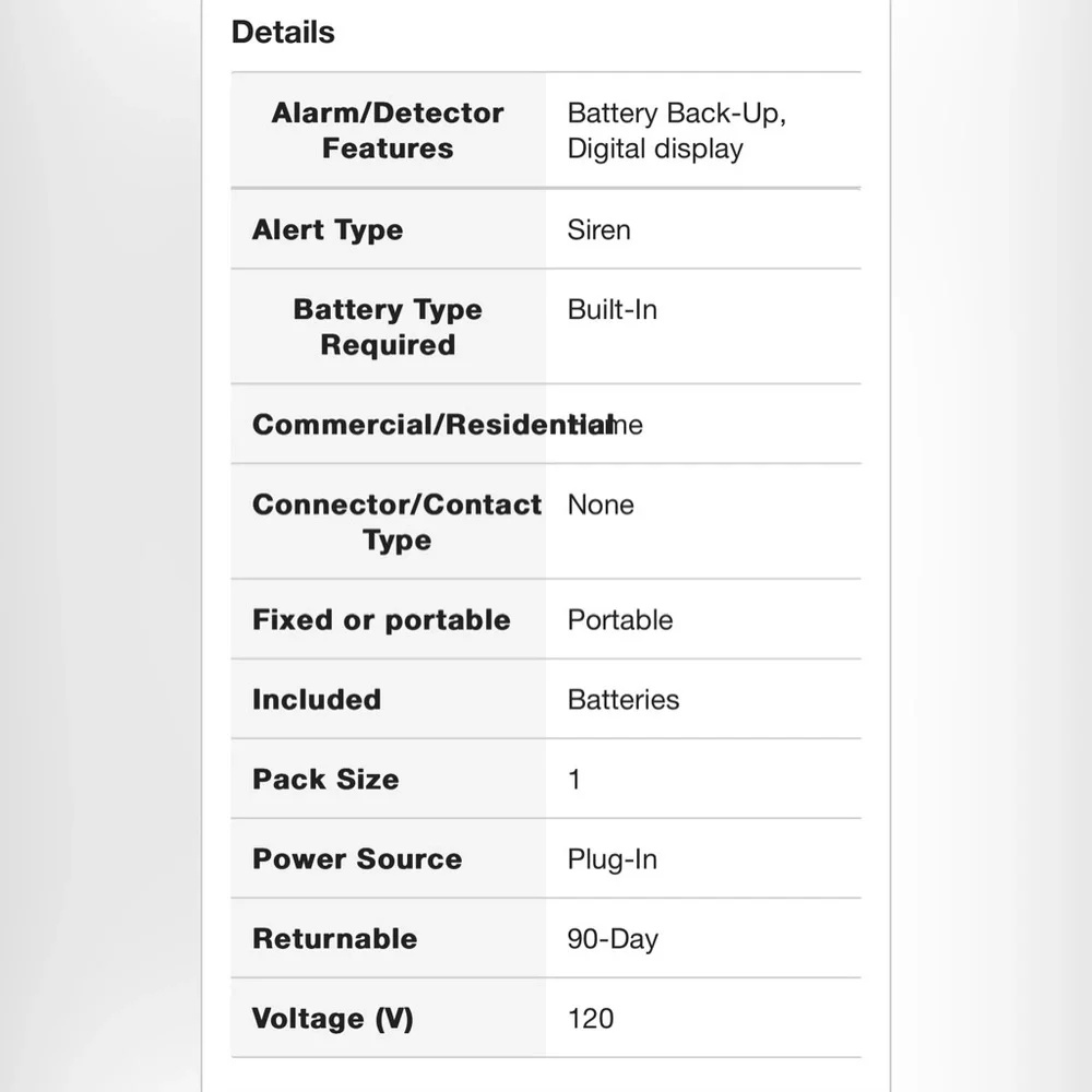 USI 2-In-1 Carbon Monoxide and Natural Gas Detector - Picture 3 of 3